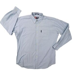 Chaps Ralph Lauren Men's Vintage‎ Blue Button Up Long Sleeve Shirt size Large